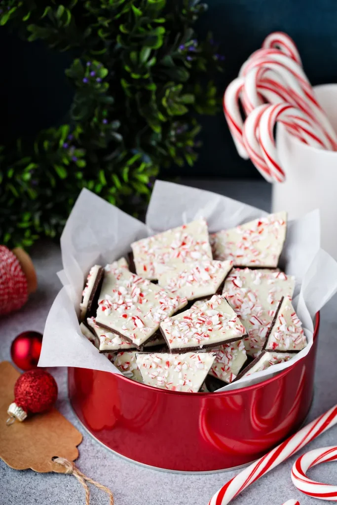 Homemade peppermint bark.