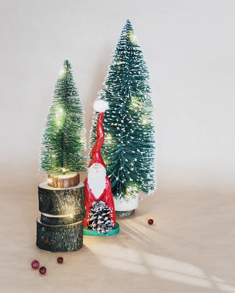 Some vintage bottlebrush Christmas trees.