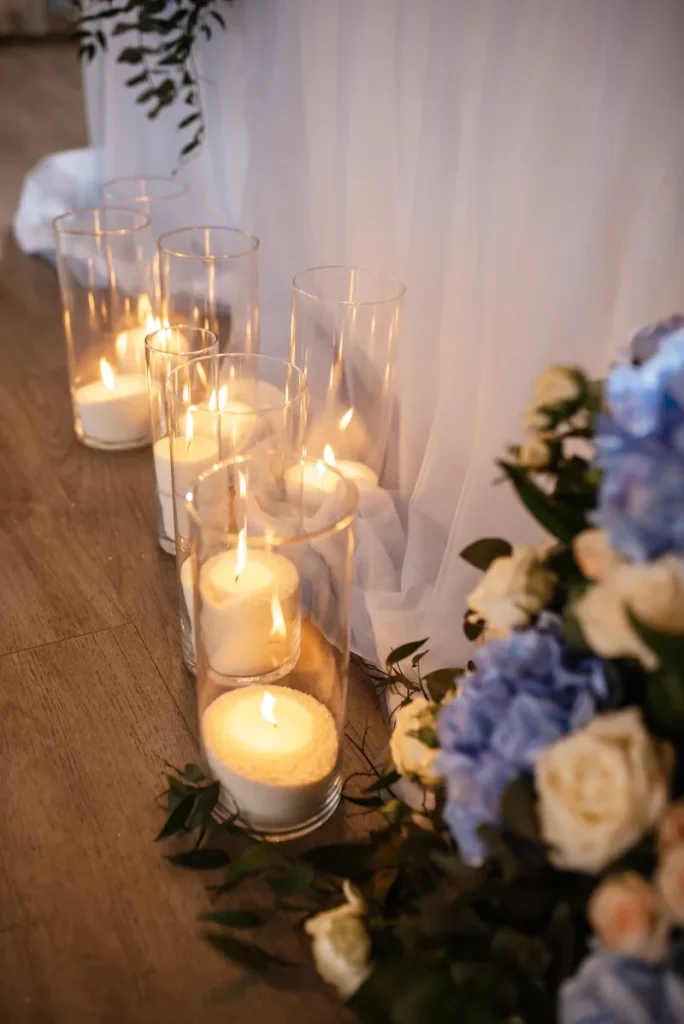 A candlelit aisle.