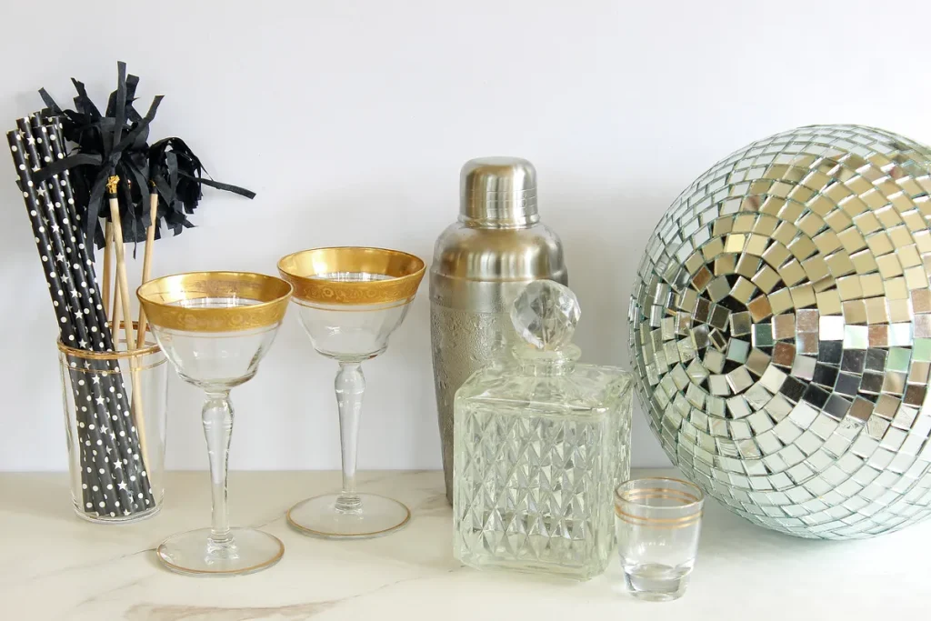 A mirrorball centerpiece idea.