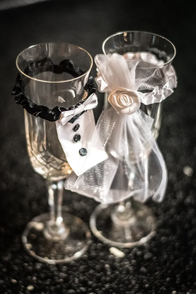 A his and hers champagne flute set.