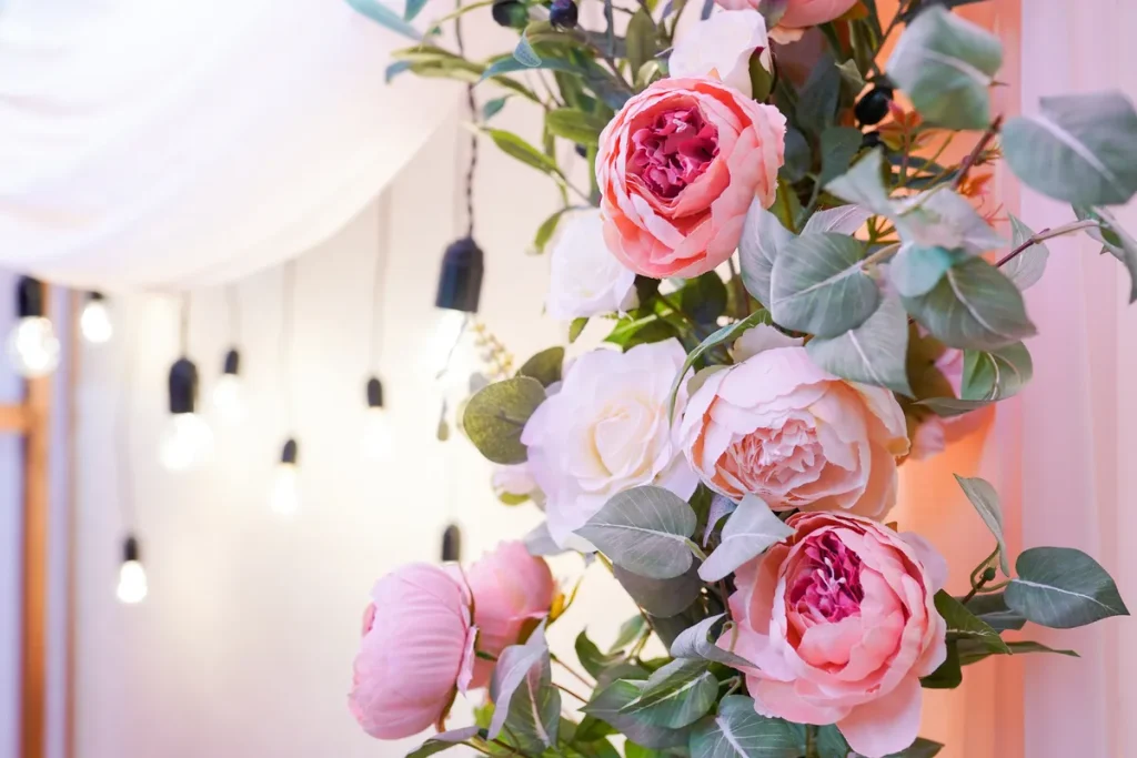 A lovely overhead installation of roses.