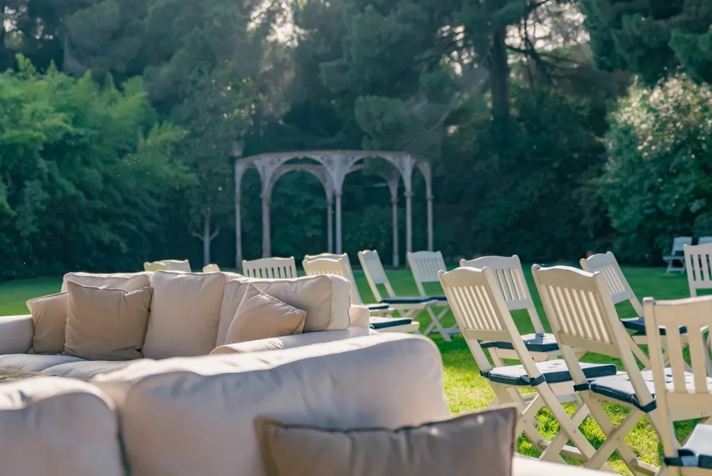 An outdoor lounge area for guests to relax.
