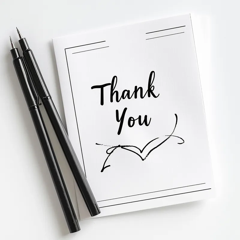 A personalized thank you card that you could give to your guests.