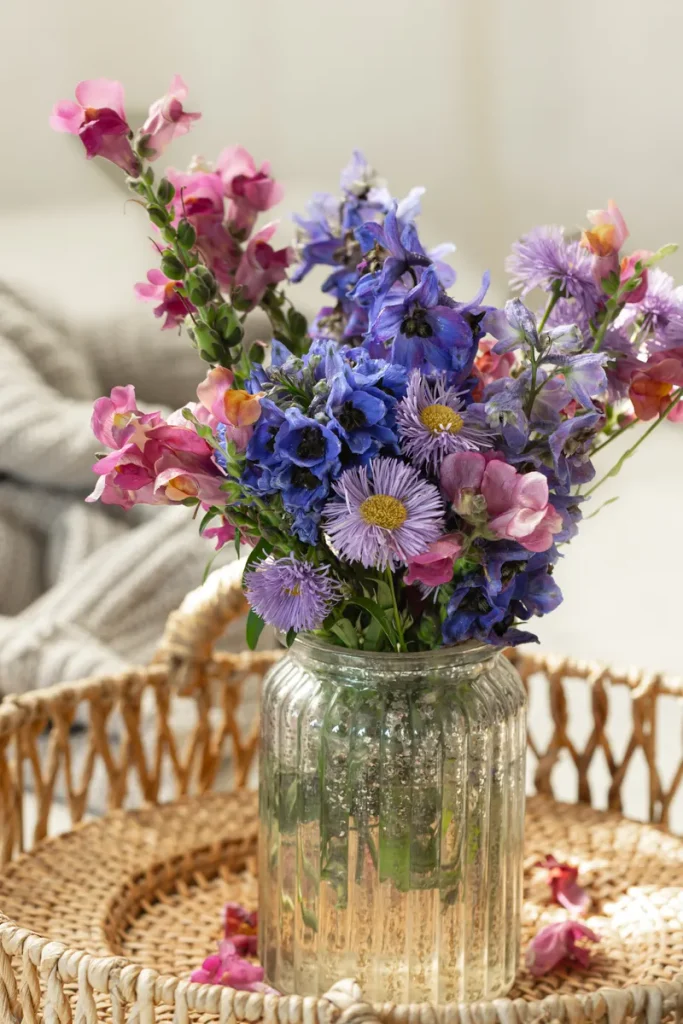 A beautiful spring flower centerpiece bouquet.