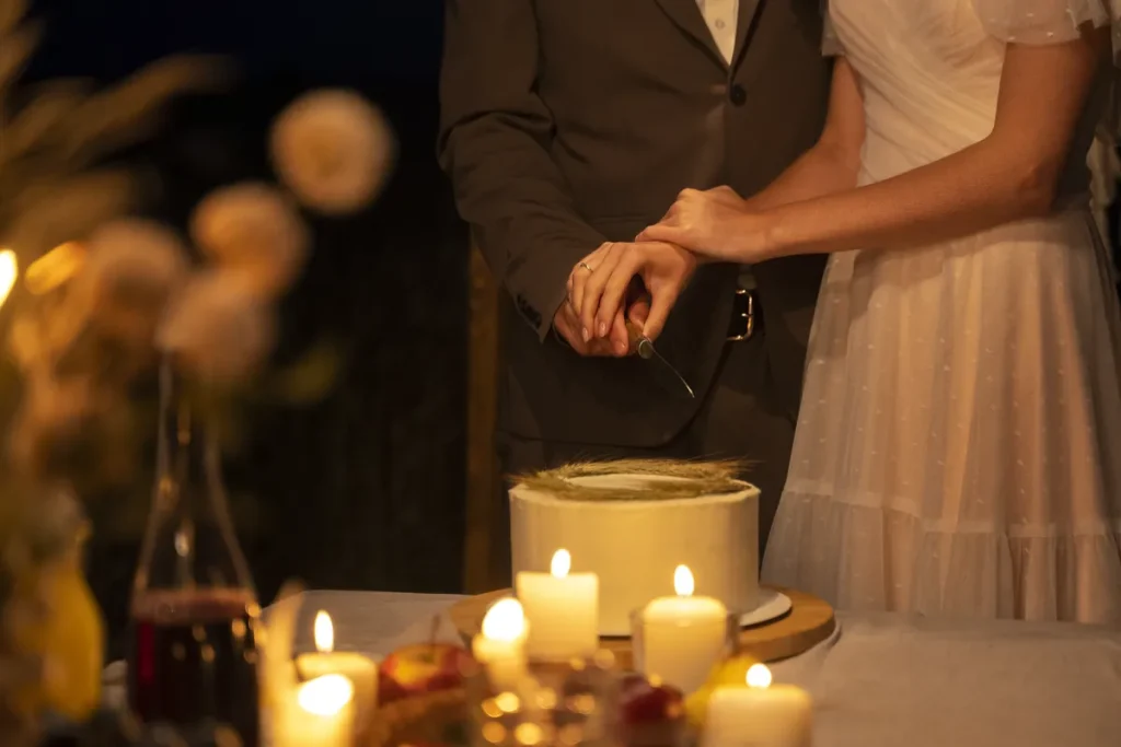 A candlelit wedding.