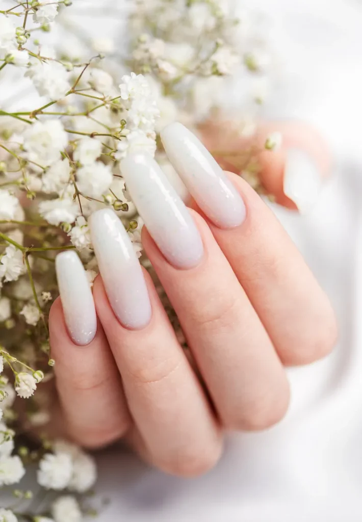 A glazed nail can add that hint of sparkle or glow without making your look feel cheap or crazy.