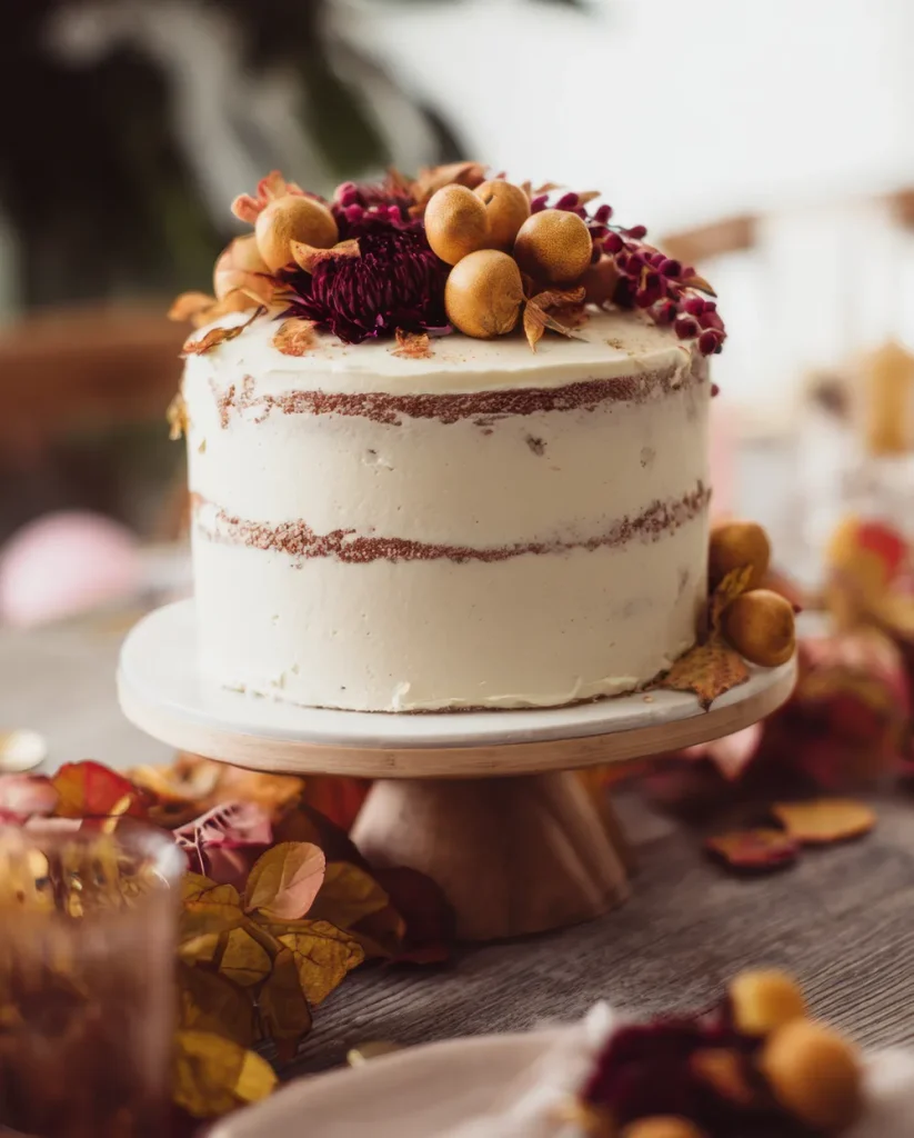 A bohemian wedding cake that has a more rustic feel.