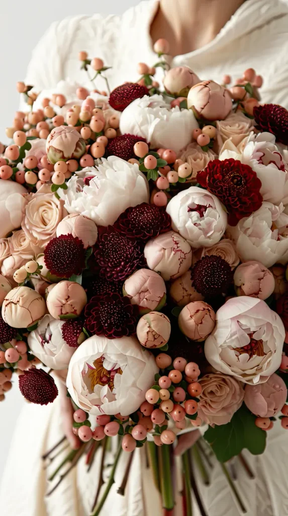 A look at how lovely rust, cream and peachy tones can all work together in your fall wedding flowers.