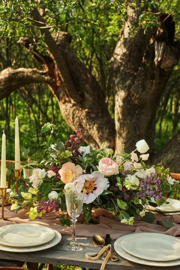 A look at an enchanted forest centerpiece you could use when planning your forest wedding table decor.